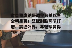 贝博平台 -包含窗口期摩纳哥调整名单以备全明星赛；篮板制胜环节打磨；震撼外界；年轻球员得到机会的词条